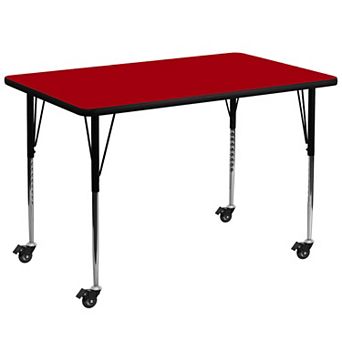 Flash Furniture Mobile 36''W x 72''L Thermal Laminate Activity Table - Adjustable Legs