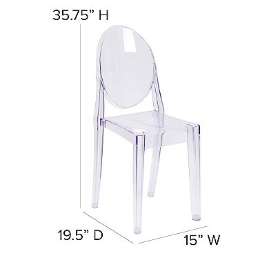 Flash Furniture Transparent Stacking Side Chair - Armless Side Chair - Resin Stack Chair