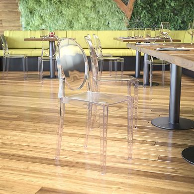 Flash Furniture Transparent Stacking Side Chair - Armless Side Chair - Resin Stack Chair
