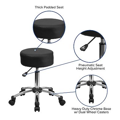 Flash Furniture Backless Adjustable Multi-Purpose Ergonomic Stool With Chrome Base
