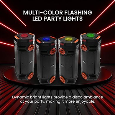 Pyle Portable Bluetooth PA Speaker - 300W 6.5” Indoor/Outdoor BT, Wireless Mic, Remote Control