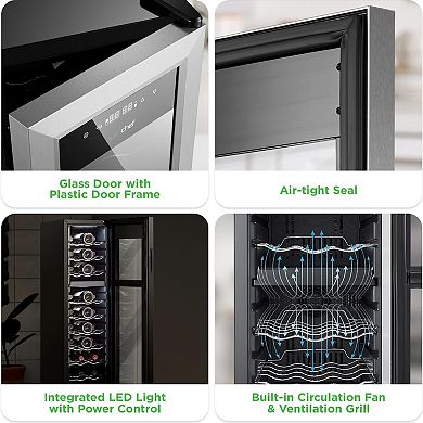 NutriChef PKCWCDS278 27 Bottle Fridge Dual Zone