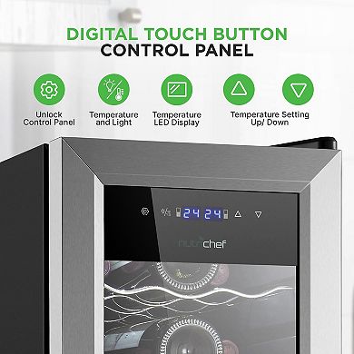 NutriChef PKCWCDS278 27 Bottle Fridge Dual Zone