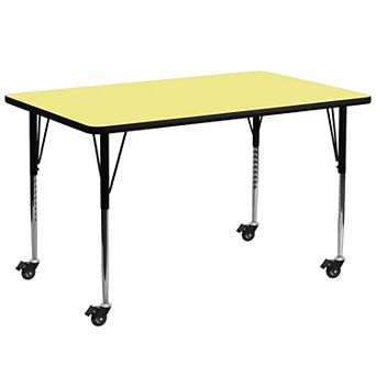 Flash Furniture Mobile 30''W x 72''L Thermal Laminate Activity Table - Adjustable Legs