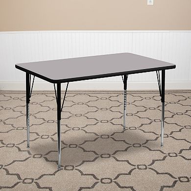 Flash Furniture 24''W x 48''L Rectangular Thermal Laminate Activity Table - Adjustable Legs