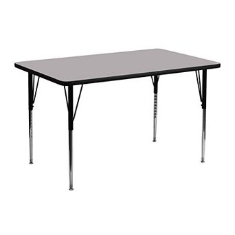 Flash Furniture 24''W x 48''L Rectangular Thermal Laminate Activity Table - Adjustable Legs