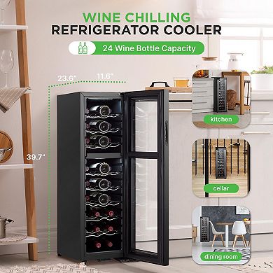 NutriChef PKCWCDS245 24 Bottle Fridge Dual Zone