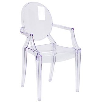 Flash Furniture Transparent Fluid Style Stacking Side Chair - Accent & Side Chair