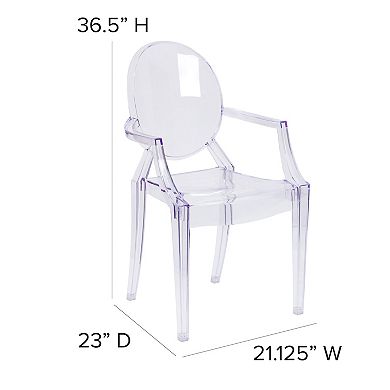 Flash Furniture Transparent Fluid Style Stacking Side Chair - Accent & Side Chair