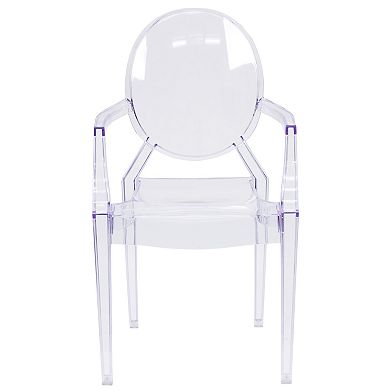 Flash Furniture Transparent Fluid Style Stacking Side Chair - Accent & Side Chair