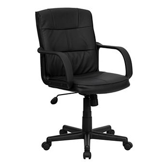 Flash Furniture Mid-Back LeatherSoft Swivel Task Office Chair with Arms - Home Office