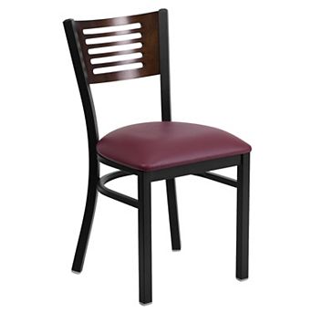 Flash Furniture Decorative Slat Back Metal Restaurant Chair