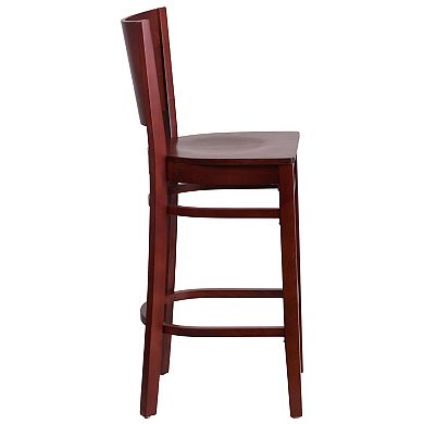 Flash Furniture Solid Back Wooden Restaurant Barstool