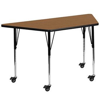 Flash Furniture Mobile 29''W x 57''L Trap Thermal Laminate Activity Table - Adjustable Legs