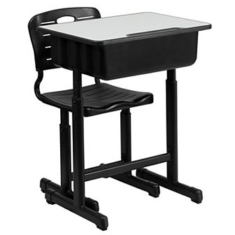 Flash Furniture Adjustable Height Student Desk and Chair with Pedestal Frame
