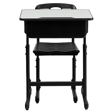 Flash Furniture Adjustable Height Student Desk and Chair with Pedestal Frame