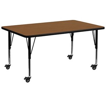 Flash Furniture Mobile 30''W x 72''L HP Laminate Activity Table - Adjustable Short Legs