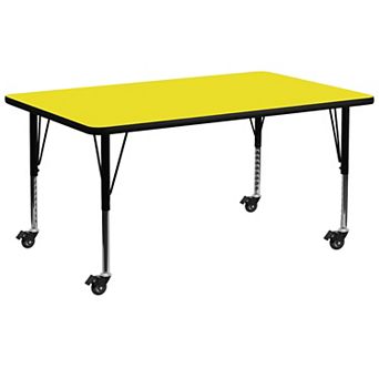 Flash Furniture Mobile 30''W x 72''L HP Laminate Activity Table - Adjustable Short Legs