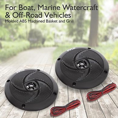 Pyle 4" Low-Profile Waterproof Marine Speakers - Slim Style