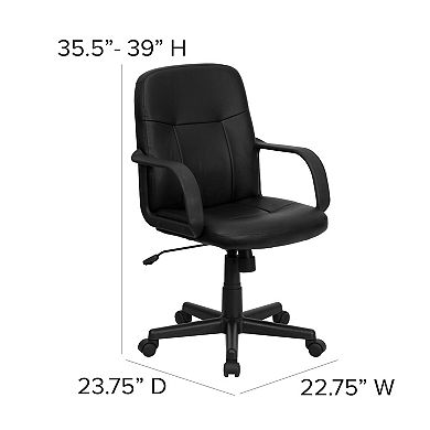 Flash Furniture Mid-Back Glove Vinyl Executive Swivel Office Chair with Arms