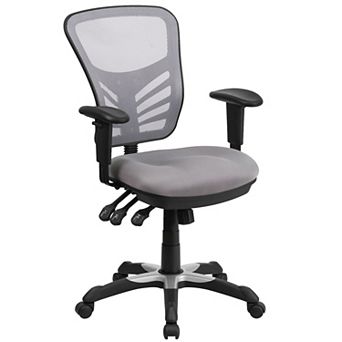 Flash Furniture Mid-Back Blue Mesh Multifunction Ergonomic Office Chair with Adjustable Arms