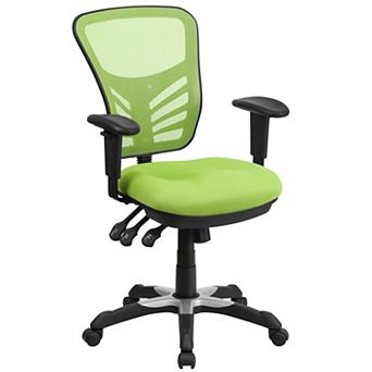 Flash Furniture Mid-Back Blue Mesh Multifunction Ergonomic Office Chair with Adjustable Arms