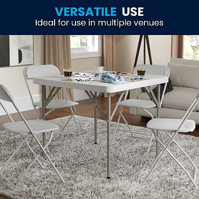 Flash Furniture 34.25" Square Plastic Folding Table - Event Folding Table