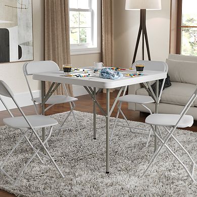 Flash Furniture 34.25" Square Plastic Folding Table - Event Folding Table