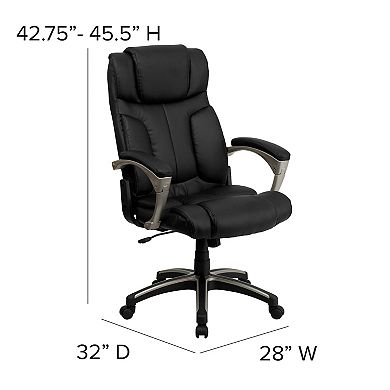 Flash Furniture High Back Folding LeatherSoft Executive Swivel Office Chair with Arms