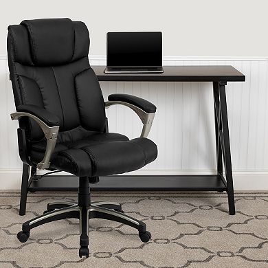Flash Furniture High Back Folding LeatherSoft Executive Swivel Office Chair with Arms