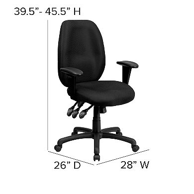 Flash Furniture High Back Fabric Multifunction Ergonomic Executive Swivel Office Chair with Arms