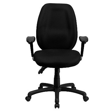 Flash Furniture High Back Fabric Multifunction Ergonomic Executive Swivel Office Chair with Arms