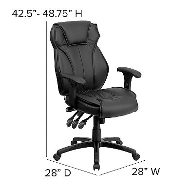 Flash Furniture High Back LeatherSoft Multifunction Executive Chair w/Lumbar Support Knob