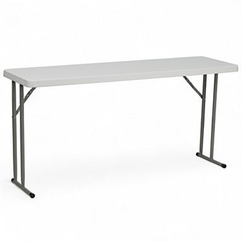 Flash Furniture 18"W x 60"L Rectangular Granite White Plastic Folding Training Table