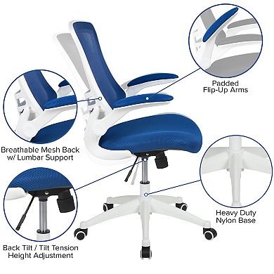 Flash Furniture Mid-Back Mesh Swivel Ergonomic Task Office Chair with Flip-Up Arms