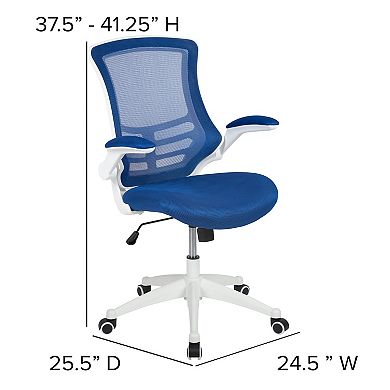 Flash Furniture Mid-Back Mesh Swivel Ergonomic Task Office Chair with Flip-Up Arms