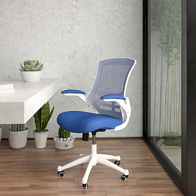 Flash Furniture Mid-Back Mesh Swivel Ergonomic Task Office Chair with Flip-Up Arms