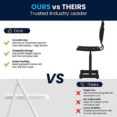 Flash Furniture Adjustable Height Student Chair with Pedestal Frame