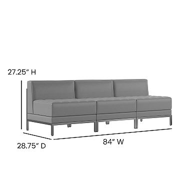 Flash Furniture 3 Piece LeatherSoft Modular Lounge Set with Taut Back and Seat