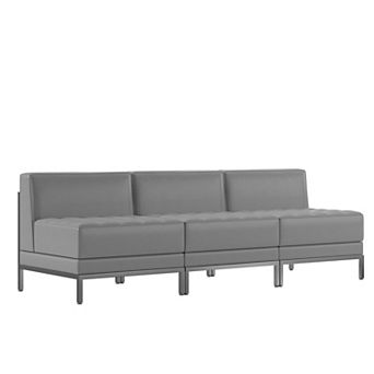 Flash Furniture 3 pc LeatherSoft Modular Lounge Set with Taut Back and Seat