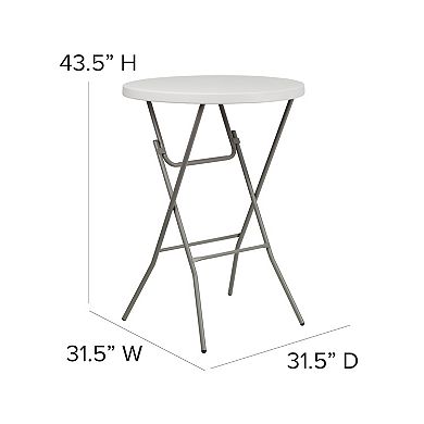 Flash Furniture 2.63-Foot Round Plastic Bar Height Folding Event Table