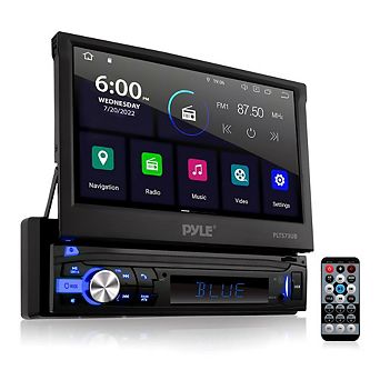 Pyle Touchscreen Bluetooth Stereo Receiver - Single DIN, 7'' Fold-Out Display, Hands-Free