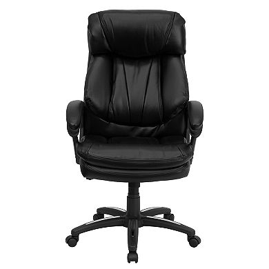 Flash Furniture High Back LeatherSoft Ergonomic Chair w/Plush Headrest, Extensive Padding