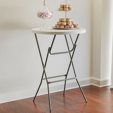 Flash Furniture 2.6-Foot Round Plastic Bar Height Folding Event Table