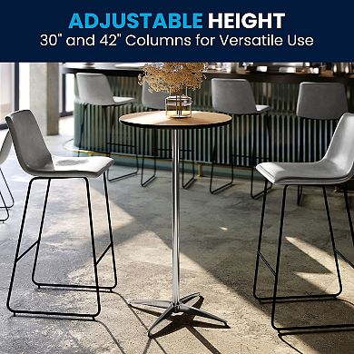 Flash Furniture 24" Round Wood Cocktail Table with 30" and 42" Columns
