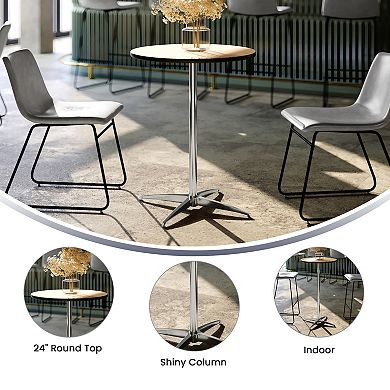 Flash Furniture 24" Round Wood Cocktail Table with 30" and 42" Columns