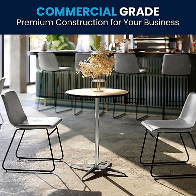 Flash Furniture 24" Round Wood Cocktail Table with 30" and 42" Columns