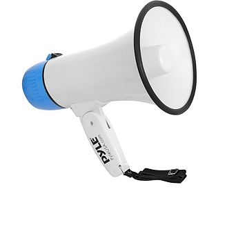Pyle 20 watt Portable Bullhorn Megaphone with AUX Input and Siren - White - PMPRA214WHI