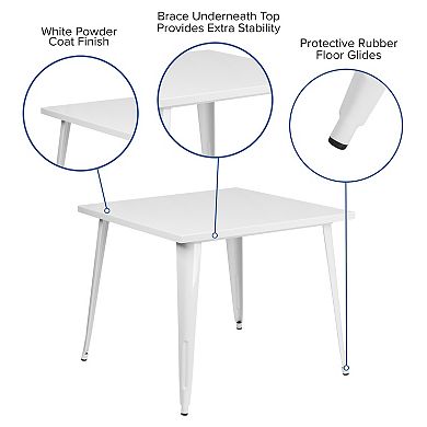 Flash Furniture 35.5'' Square Metal Indoor-Outdoor Table