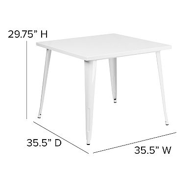Flash Furniture 35.5'' Square Metal Indoor-Outdoor Table